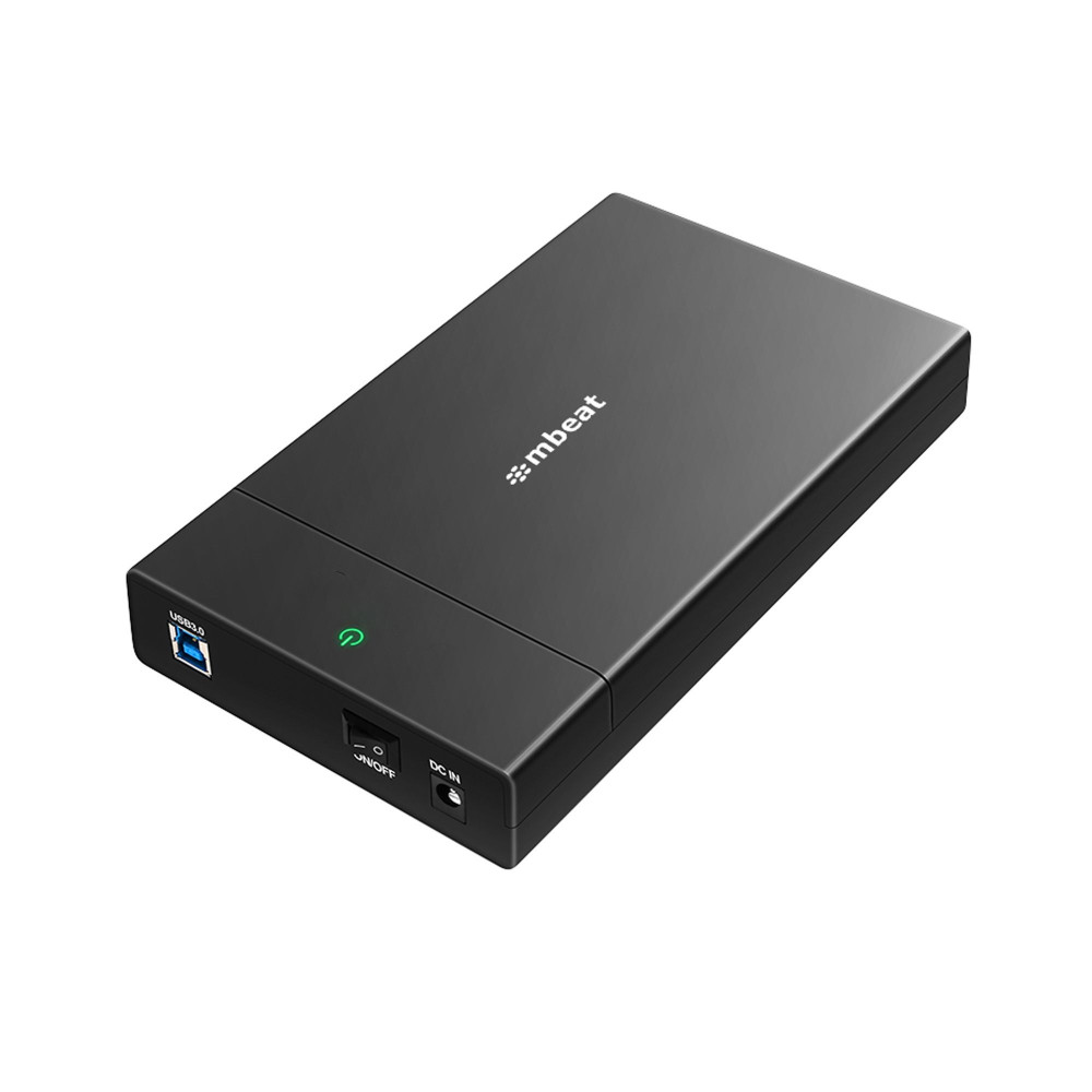 MBEAT MB-HDD-35C1K C1 Tool-Free USB 3.0 3.5' & 2.5' SATA HDD Enclosure - Black Data Speed: Maximum up to 5Gbp Product Weight: 121g DC Power: +12V/2A Power Supply - Image 1