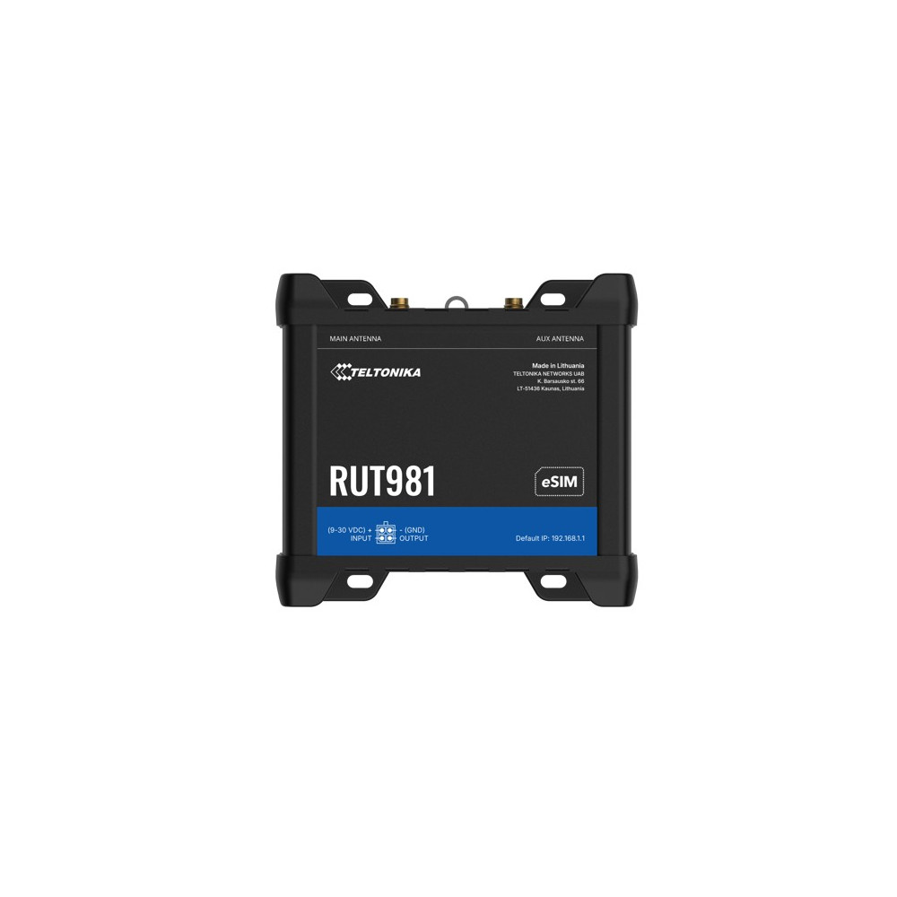 Teltonika RUT981000400 RUT981 GLOBAL 4G ROUTER, Telit Cat 4 Modem, 4 x Ethernet Ports, DUAL SIM & eSIM, 2 x RJ45 Ports, PSU included - Image 1