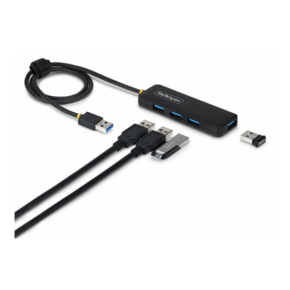 StarTech H5A4A-USB-HUB-2 4-PORT USB-A HUB, 5GBPS, BUS POWERED, SMALL TRAVEL MINI HUB, 2 YR - Image 1
