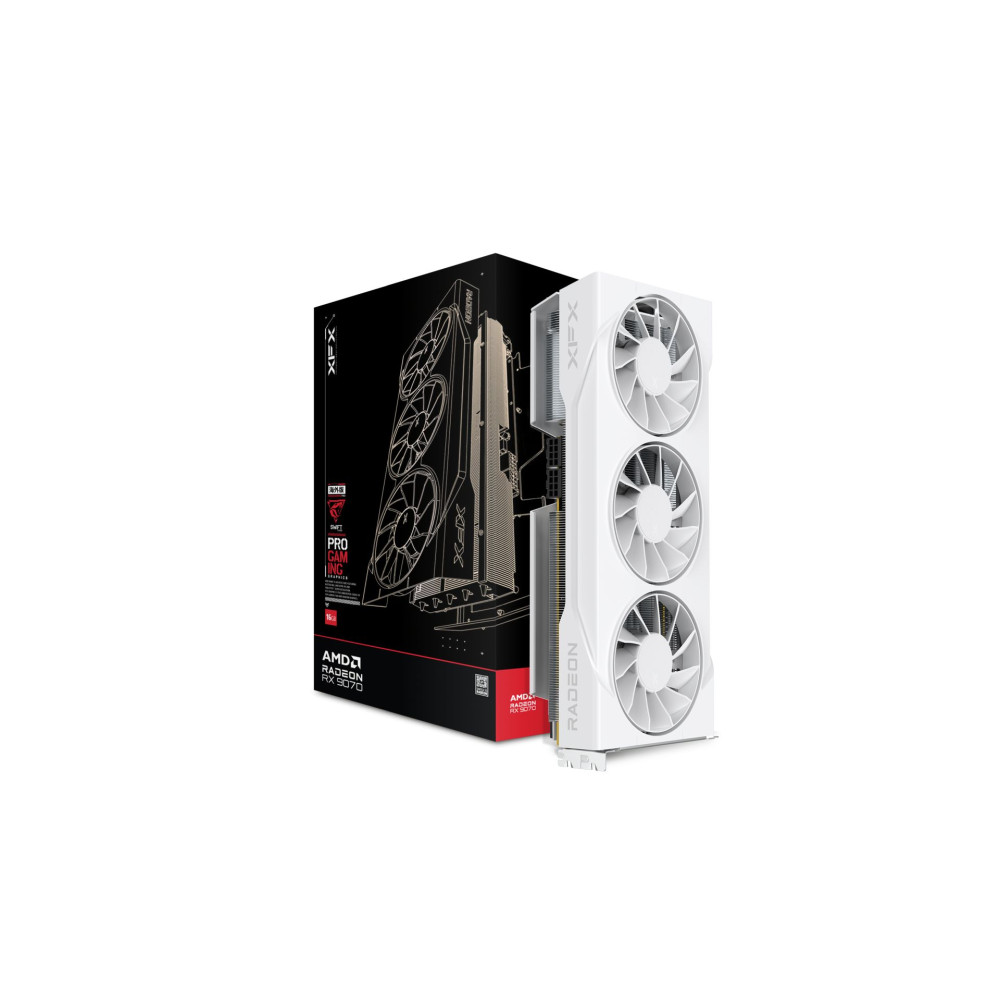 XFX RX-97TSWF3W9 Swift AMD Radeon RX 9070XT White Triple fan Gaming Edition with 16GB GDDR6 HDMI 3xDP, AMD RDNA™ 4 - Image 1