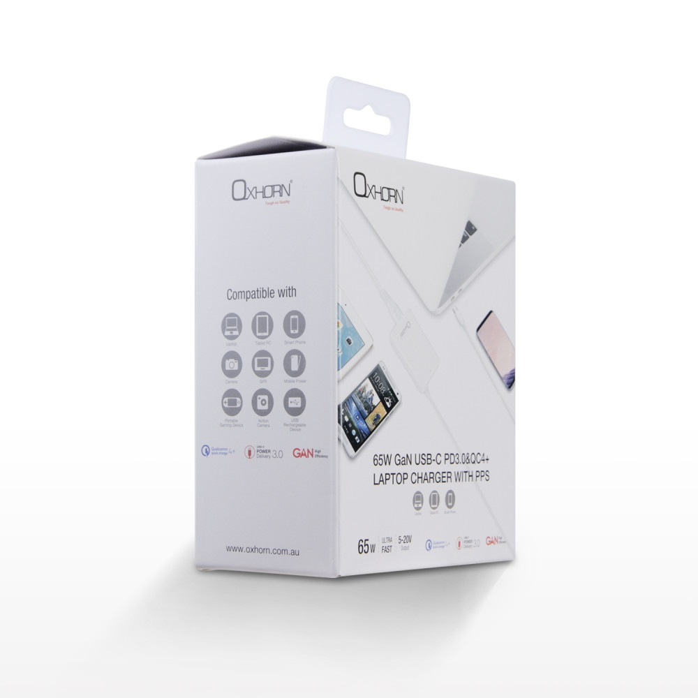 oxhorn ACBOXHNBPD65W Type C GaN Charger 65W White - Image 4