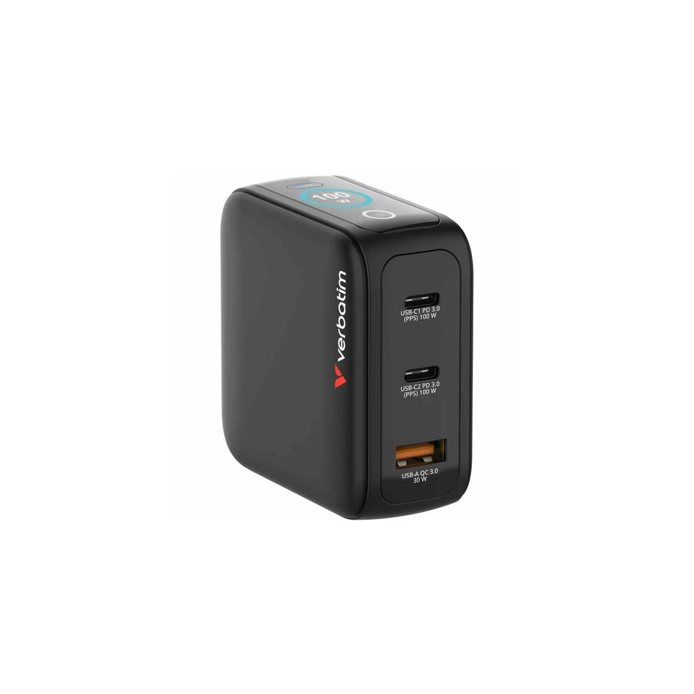 Verbatim 30242 100W MINI GAN CHARGER WITH DISPLAY - Image 1
