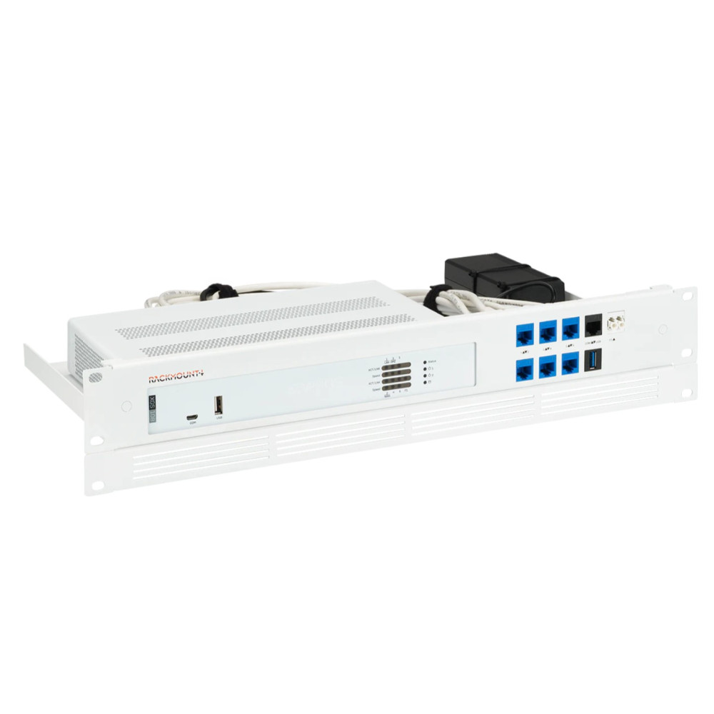 Rackmount.IT RM-SR-T15 Rack Mount Sophos XGS 108, 1.3U, Signal White, 58 x 483 x 216 mm - Image 1