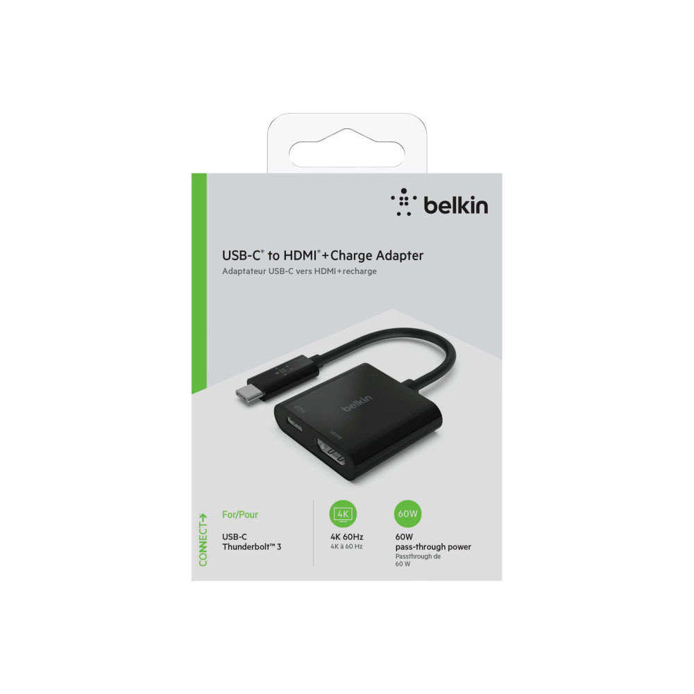 Belkin AVC002BTBK USB-C TO HDMI + CHARGE ADAPTER, BLACK - Image 1