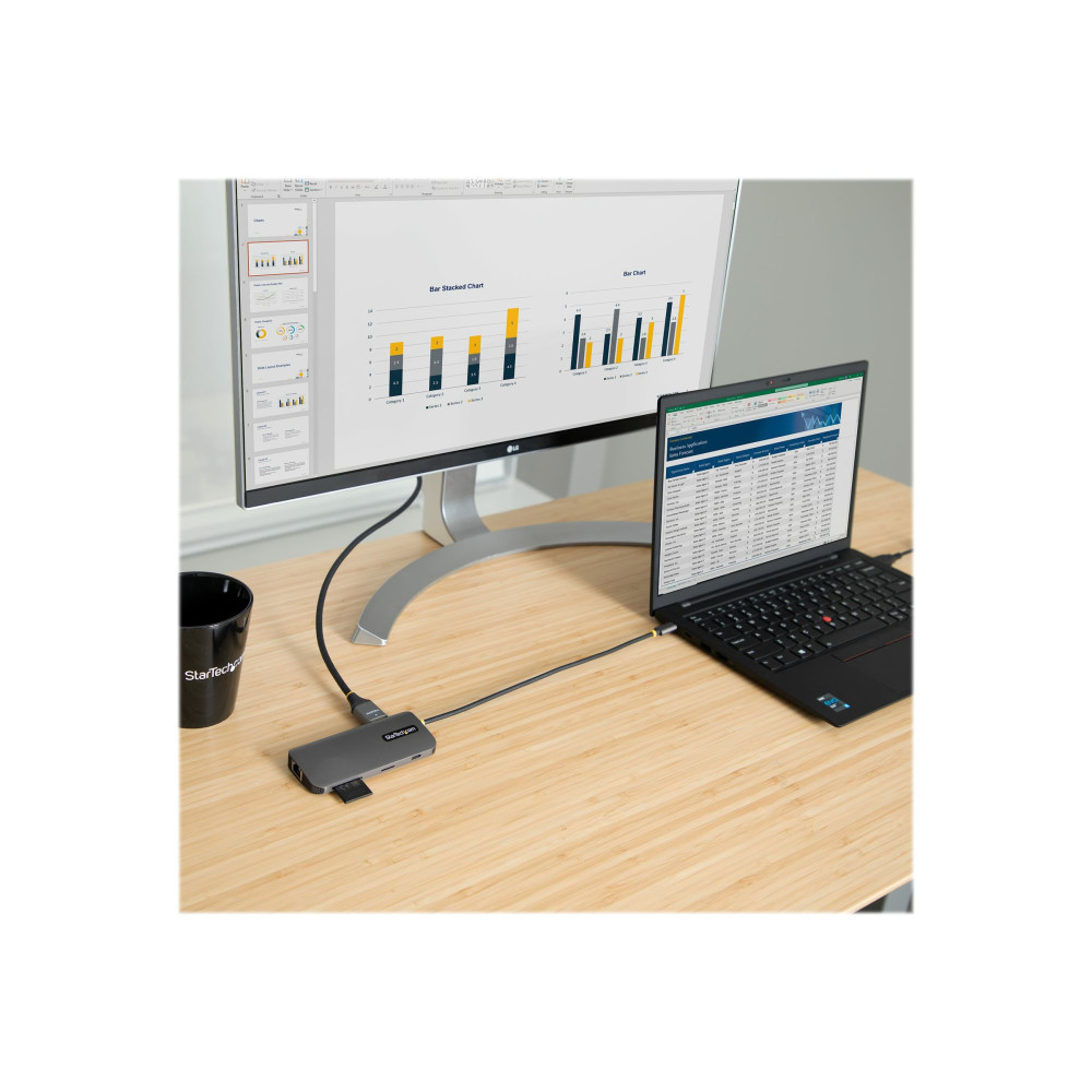 StarTech 115B-USBC-MULTIPORT 0.3M USB-C MULTIPORT ADAPTER, 100W, USB(3), 4K HDMI(1), SD/MICROSD, 3YR - Image 1