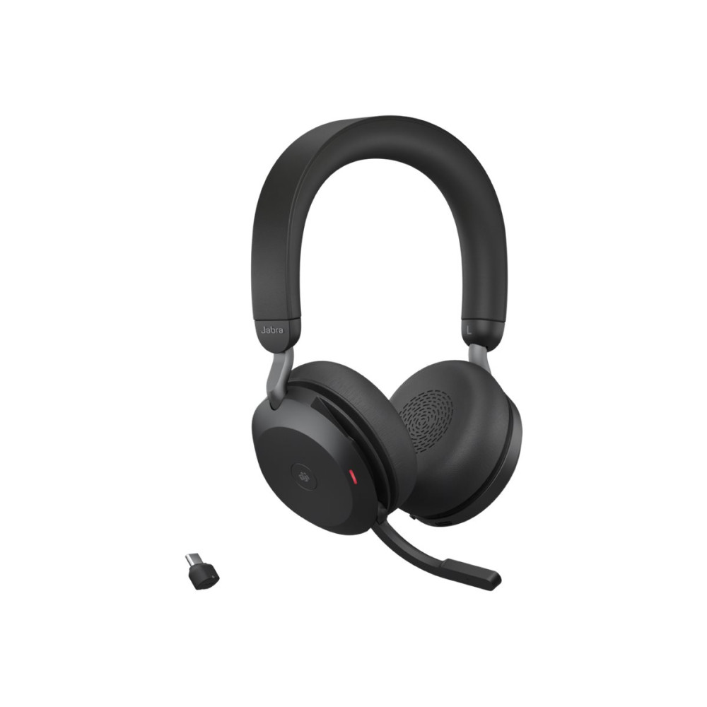 Jabra 27599-989-989 WIRELESS EVOLVE2 75 UC STEREO BLUETOOTH ANC HEADSET W/CHARGING STAND+LINK 390A BT - Image 1