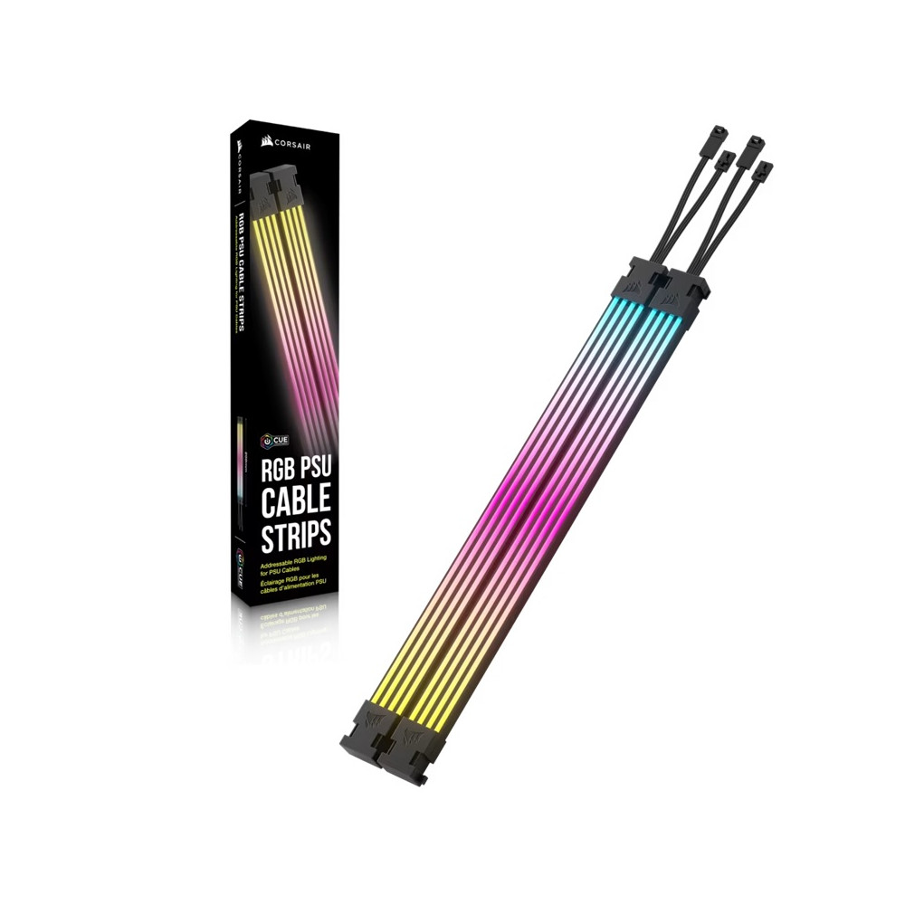Corsair CP-8920282 ARGB PSU Cable Strips: 2x230mm, 100 ARGB LEDs/strip, 5V ARGB/iCUE - Image 1