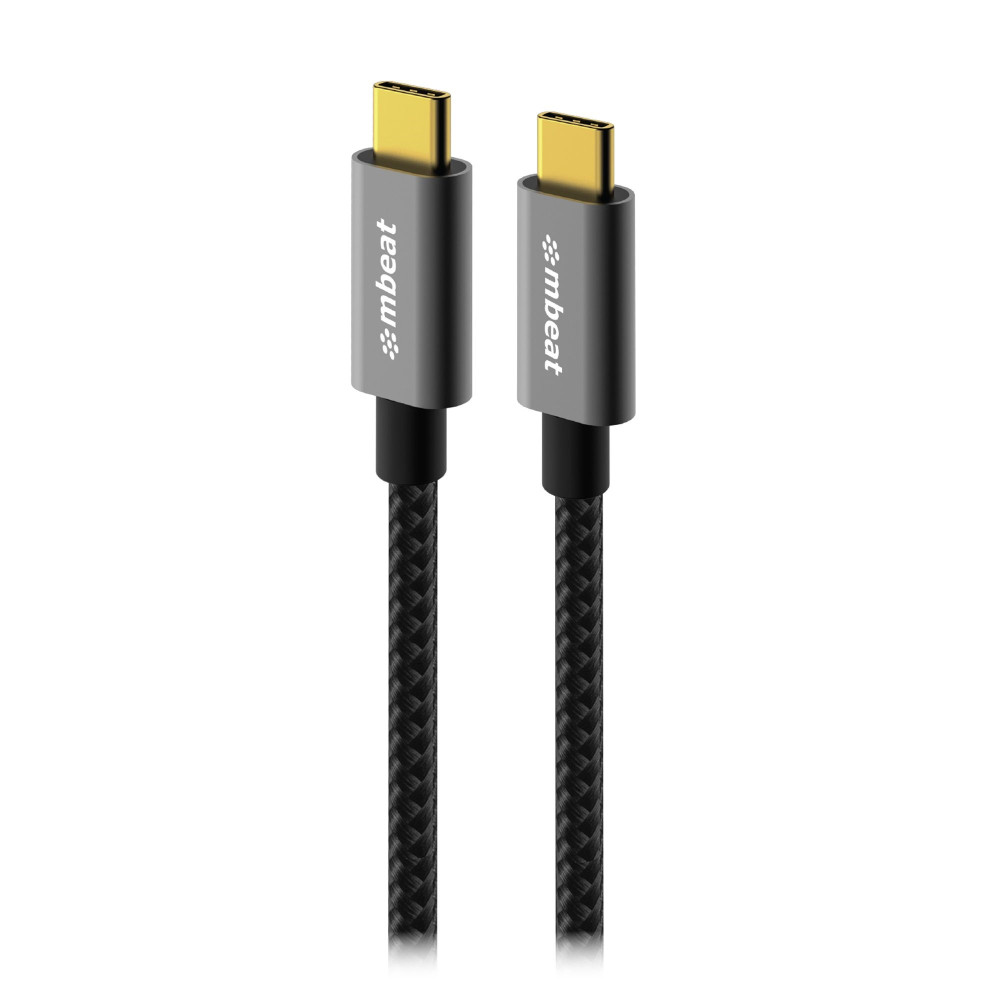 MBEAT MB-XCB-C2C180 Tough Link 1.8m USB 3.2 Gen2 USB-C Cable - Space Grey transfer at speeds up to 10Gbps Video Resolution: Maximum 4K/60Hz - Image 1