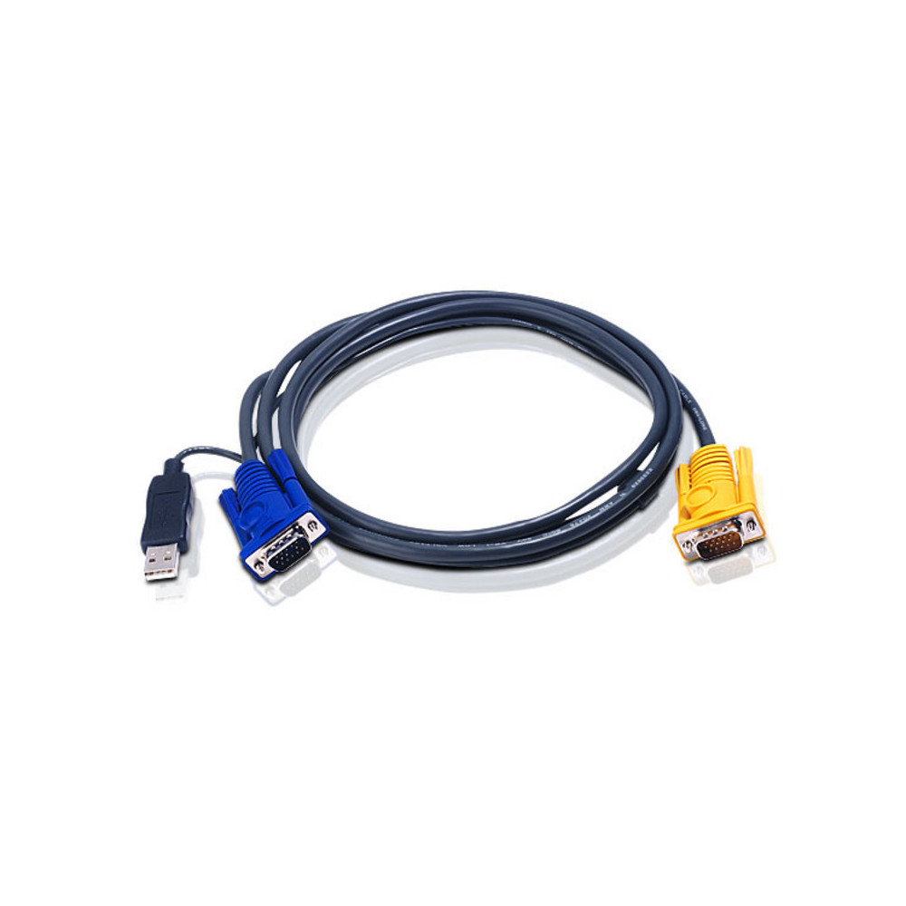 Aten 2L-5202UP KVM Cable 1.8m with 3 in 1 SPHD to VGA & USB - Image 1