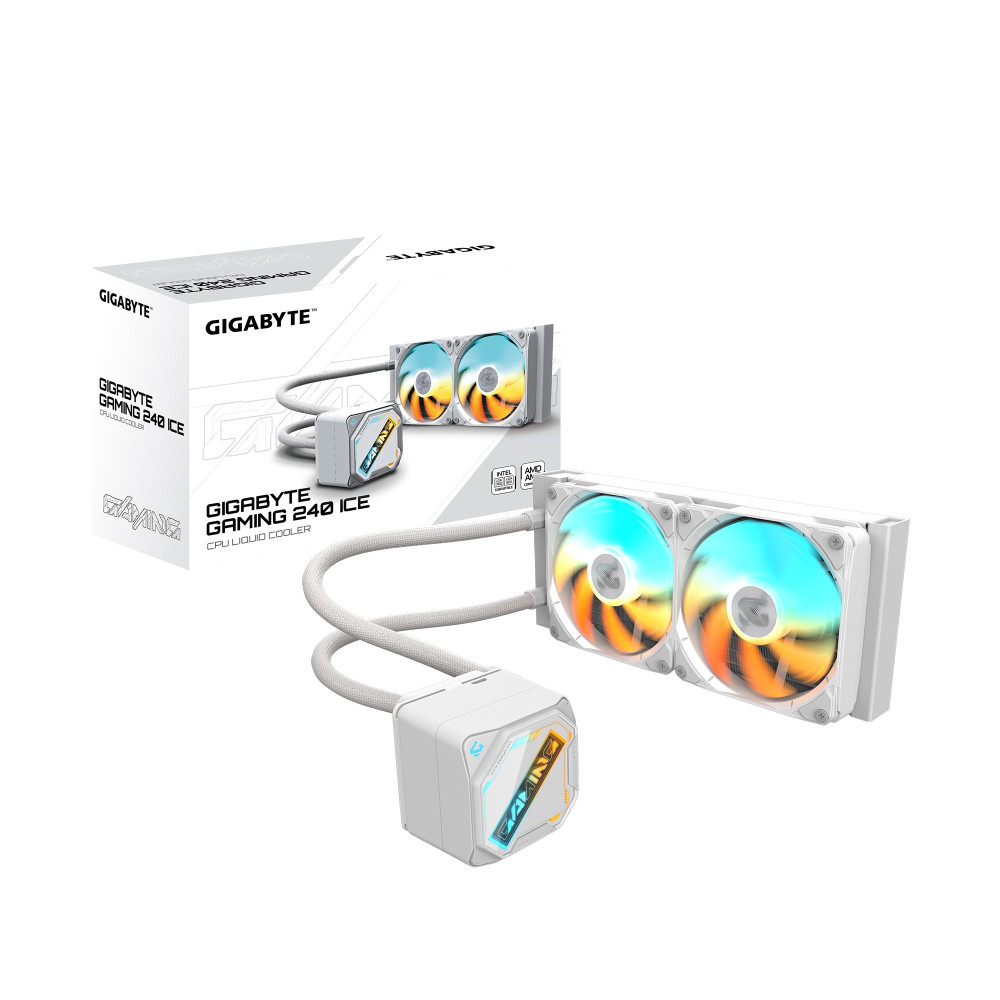 Gigabyte GP-GIGABYTE GME 240I GAMING 240 ICE all-in-one liquid cooler, Intel 1851 / 1700 / 115X / 1200, AMD AM5 / AM4, Color ICE - Image 1