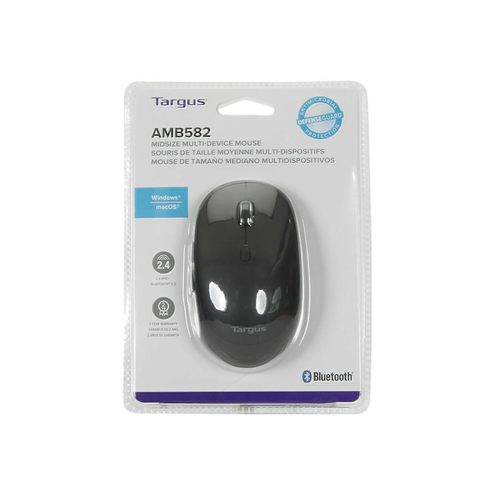 Targus AMB582GL MIDSIZE COMFORT MULTI-DEVICE ANTIMICROBIAL WIRELESS MOUSE - Image 1