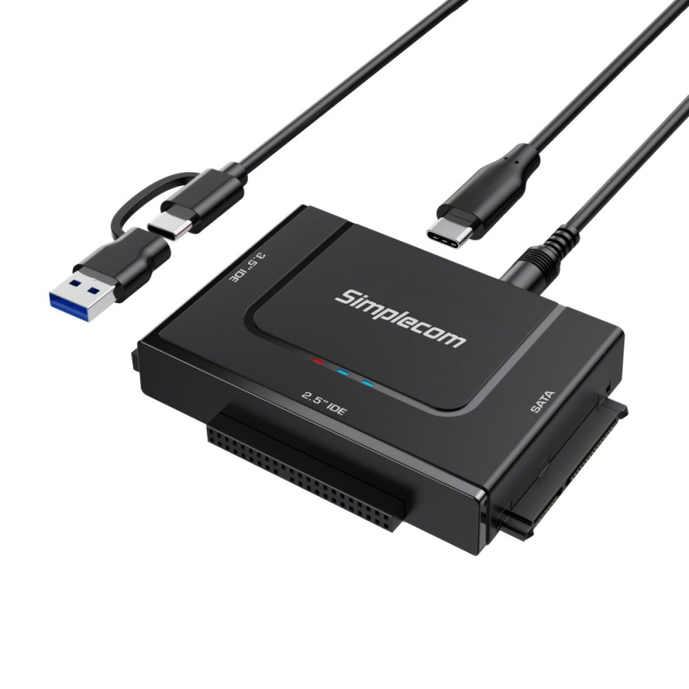 Simplecom SA492C SuperSpeed USB to 2.5', 3.5' & 5.25' SATA/IDE Adapter with Power Supply - Image 1