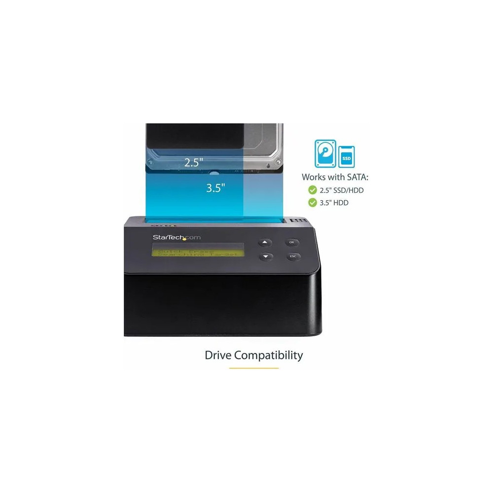 StarTech SDOCK1EU3P SINGLE BAY HARD DRIVE ERASER, STANDALONE HDD/SSD SANITIZER, USB 3.0 TO SATA II (3 - Image 4