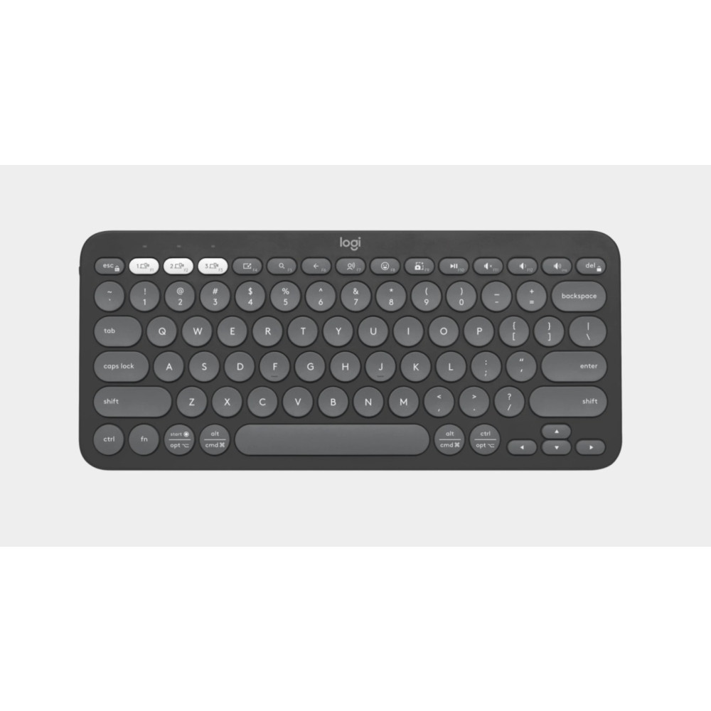 Logitech 920-011753 PEBBLE KEYS 2 K380S Slim, minimalist Bluetooth Wireless Keyboard with customizable keys (Graphite) - Image 1