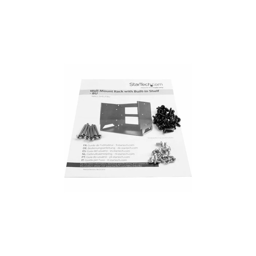 StarTech WALLSHELF8U 2 POST 8U OPEN FRAME WALL MOUNT NETWORK RACK, BUILT-IN SHELF, LTW - Image 8