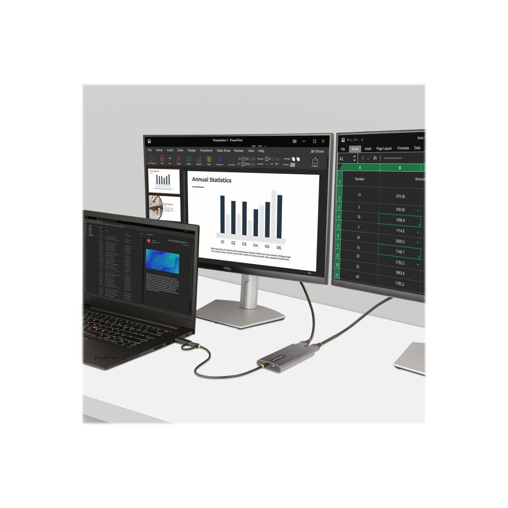 StarTech 109B-USBC-HDMI USB-C TO DUAL-HDMI ADAPTER - USB-C OR A TO 2X HDMI - 4K 60HZ - 100W POWER DEL - Image 1