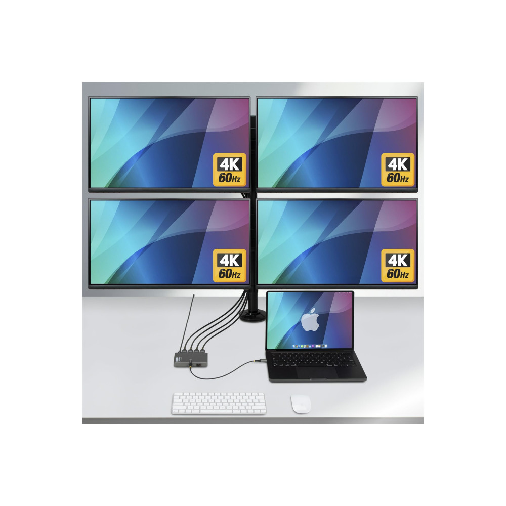 StarTech QUAD-USB-HDMI-ADAPT USB-C QUAD-MONITOR WORKSTATION ADAPTER 4K 60HZ HDMI, 3 YR - Image 1