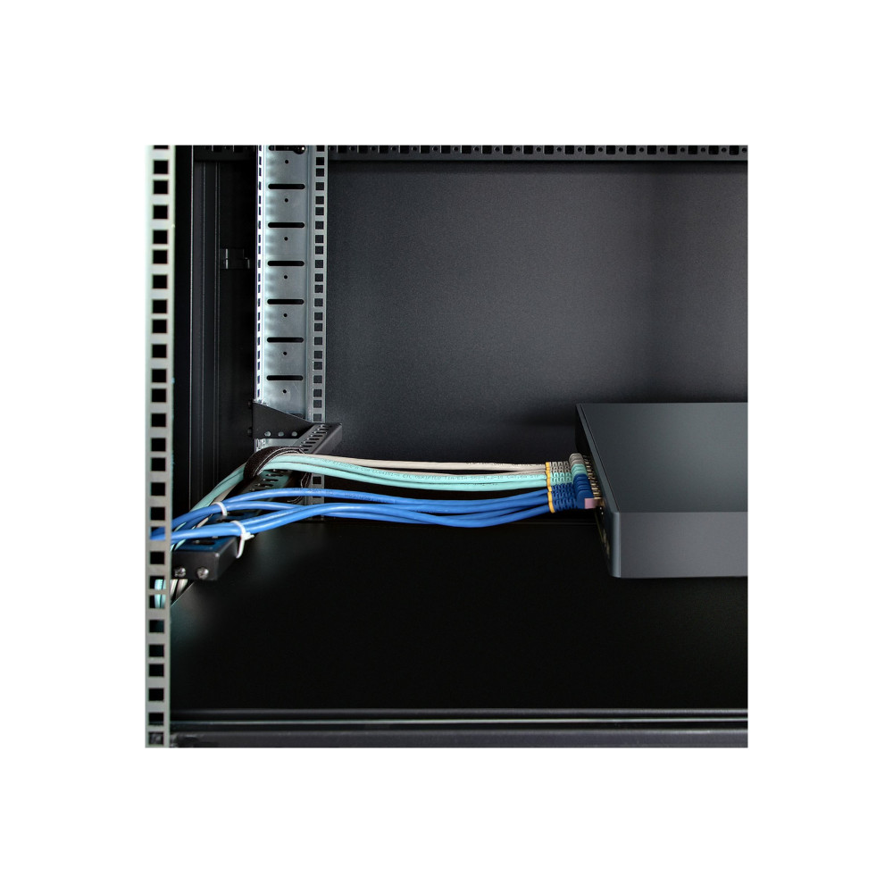 StarTech 12S-CABLE-LACING-BAR 1U HORIZONTAL CABLE MANAGEMENT BAR, ADJ DEPTH, RACK-MOUNT BAR 2YR - Image 1