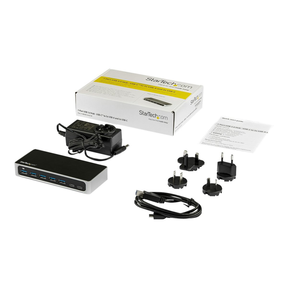 StarTech HB30C5A2CSC 7 PORT USB-C HUB, USB-C(2), USB(5), DC, 2YR - Image 4