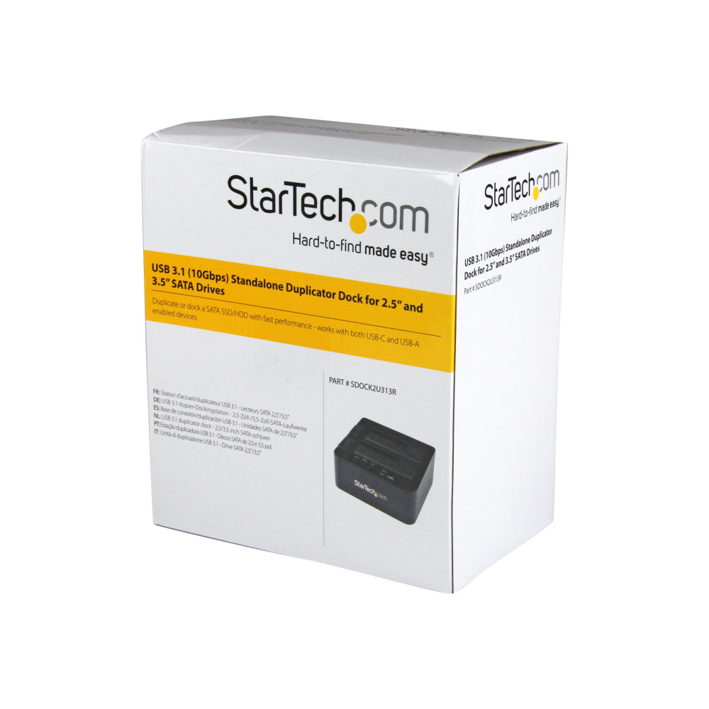 StarTech SDOCK2U313R USB 3.1 (10GBPS) HDD DUPLICATOR DOCK - 2.5" & 3.5" SATA SSD/HDDS, 2YR - Image 5