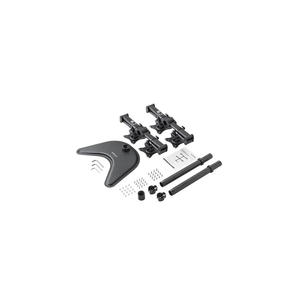 StarTech ARMBARQUAD Quad Monitor Stand, Crossbar, Steel, Monitors up to 27" (17.6lb/8kg), VESA Monitor, Computer Monitor Stand, Monitor Arm - Up to 68.6 cm (27") Screen Support - 32 kg Load Capacity - 81.8 cm Height x 31.5 cm Width x 88.4 cm Dep - Image 8