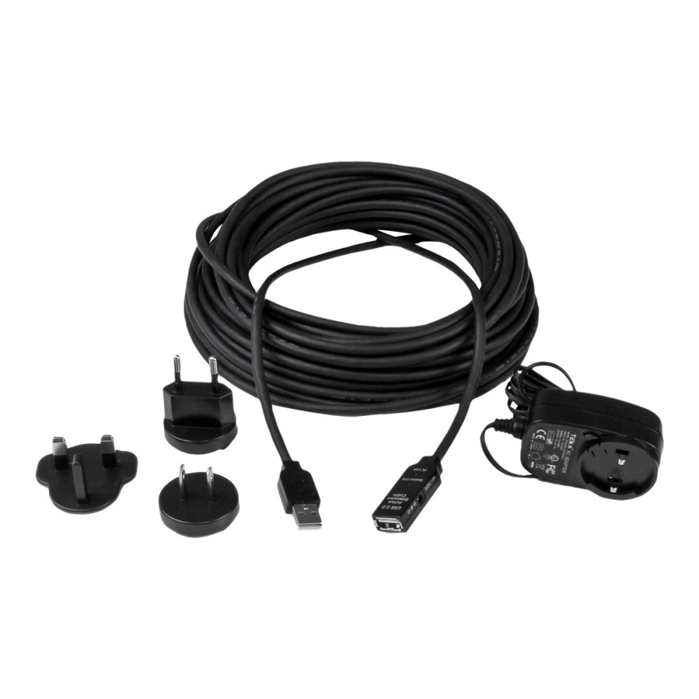 StarTech USB2AAEXT15M 15M USB2.0 A TO A EXTENSION CABLE, M/F, BLACK, LED, LTW - Image 2