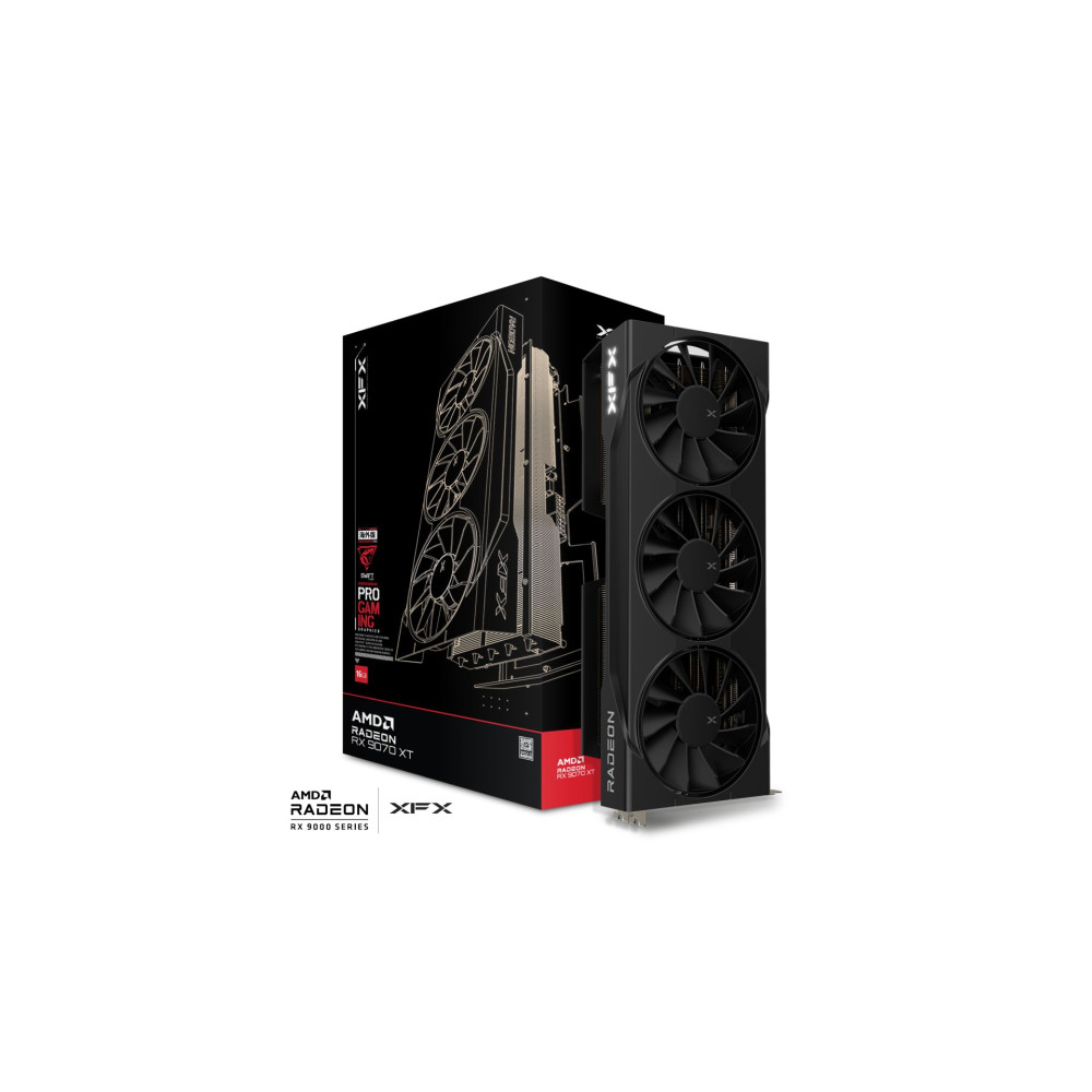 XFX RX-97TSWF3B9 Swift AMD Radeon RX 9070XT Triple fan Gaming Edition with 16GB GDDR6 HDMI 3xDP, AMD RDNA™ 4 - Image 1