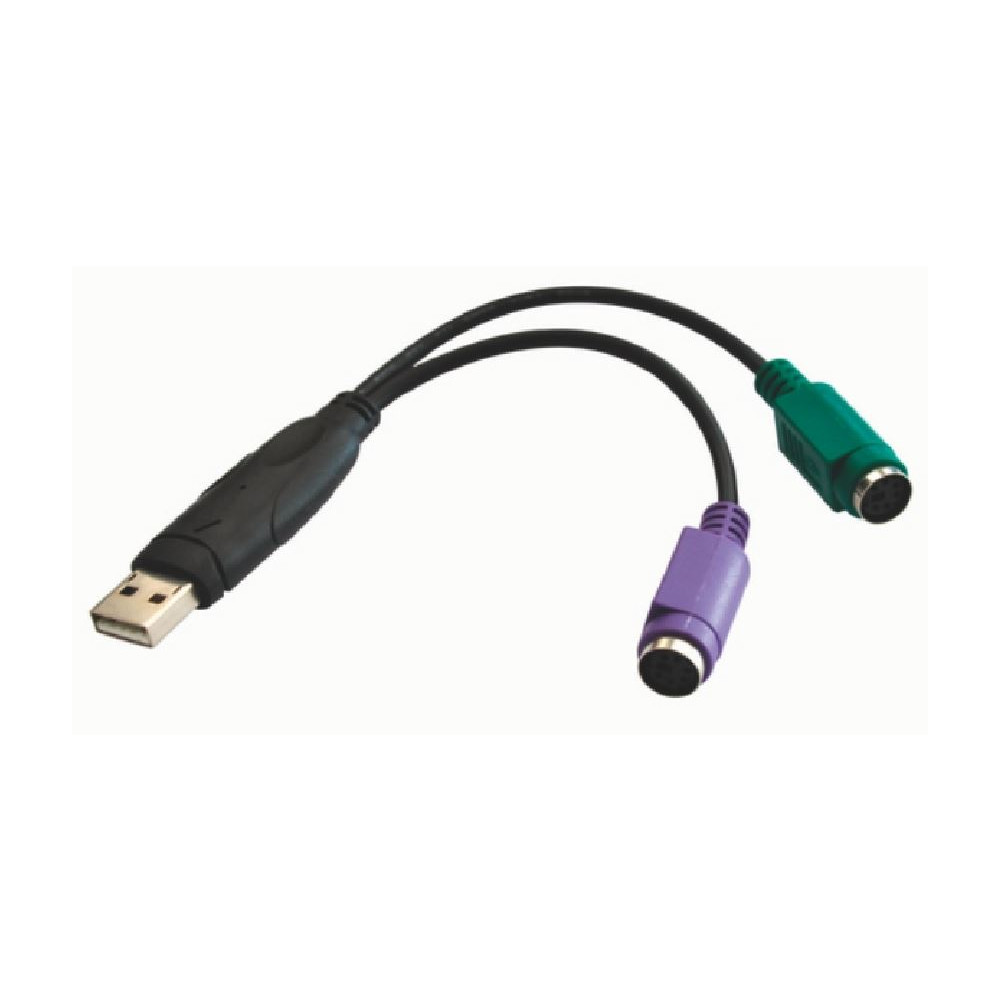 Astrotek AT-USB-PS2 USB 2.0 to PS2 Cable 15cm - for Mouse Keyboard Black Colour RoHS - Image 1