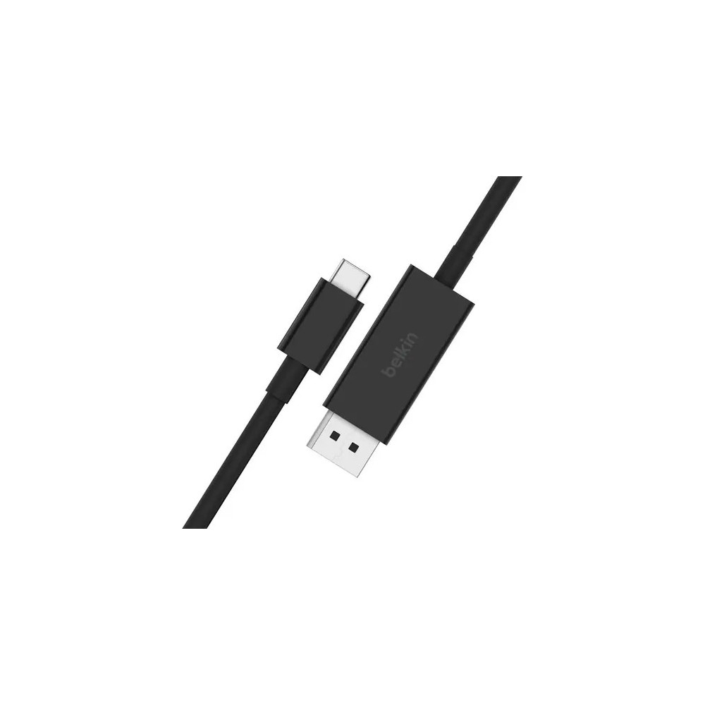 Belkin AVC014BT2MBK Connect 2 m DisplayPort/USB-C Data Transfer Cable - Cable for Chromebook, MacBook, iPad Pro, Projector, TV, Mobile Device - First End: 1 x USB Type C - Male - Second End: 1 x DisplayPort 1.4 Digital Audio/Video - Male - 32.4 Gbit/s - S