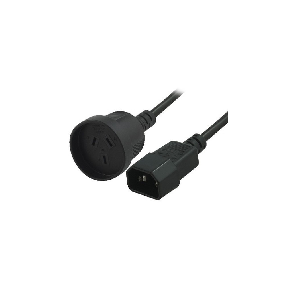 8ware RC-3083 Power Extension Cable 15cm 3-Pin AU to IEC C14 Female to Male for UPS replaces CBC- H40UPSIEC150MM - Image 1