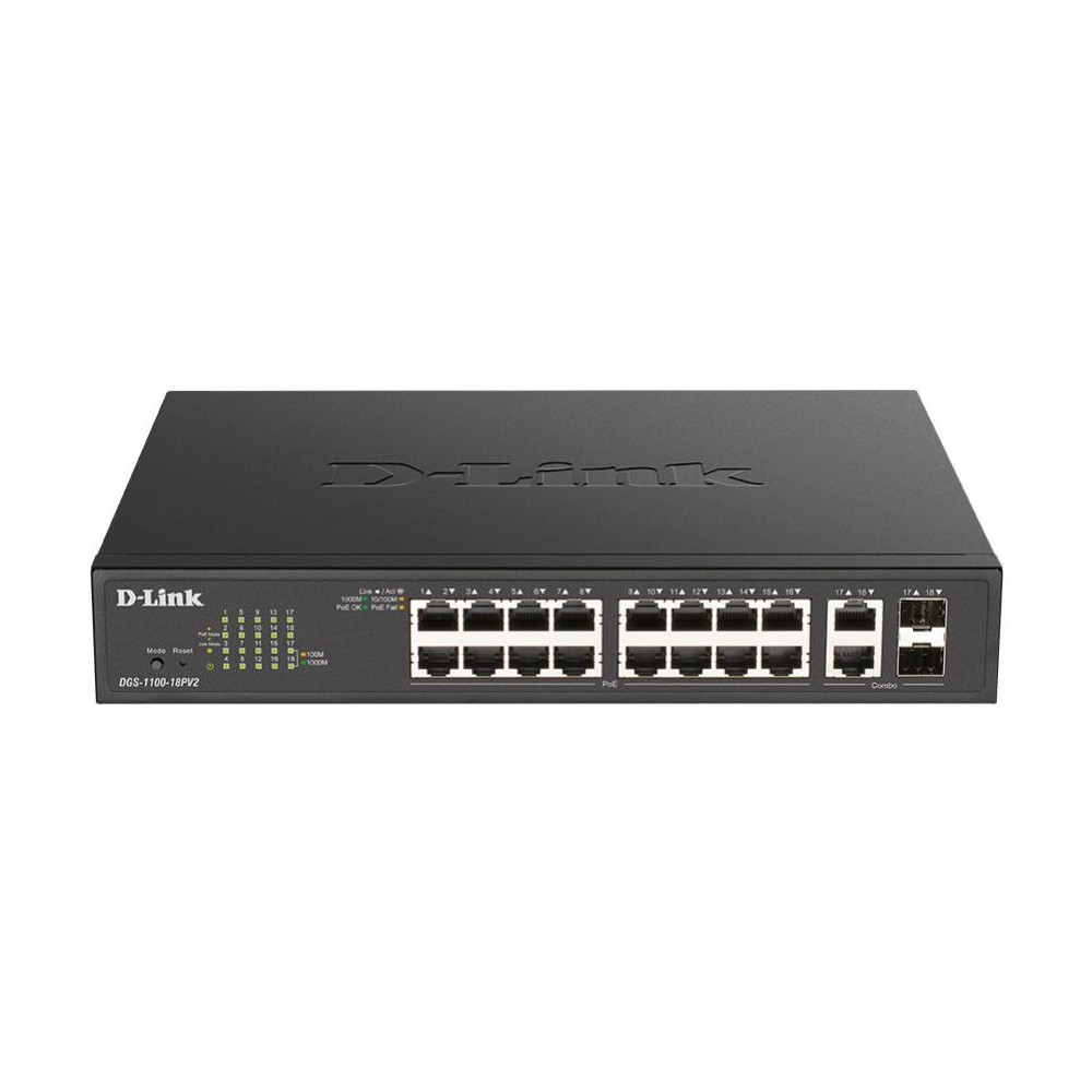 D-Link DGS-1100-18PV2 18-Port Smart Managed PoE Switch - Image 1