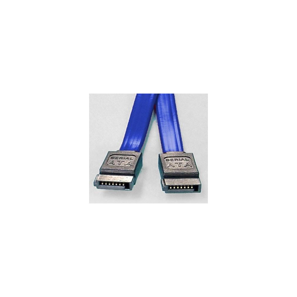 8ware FC-5080 SATA 3.0 Data Cable 0.5m / 50cm Male to Male Straight 180 to 180 Degree 26AWG Blue - Image 1