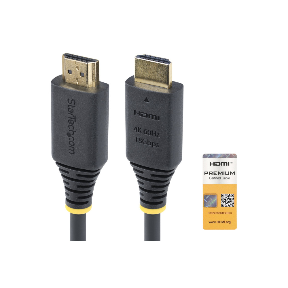 StarTech HDMI2-CABLE-4K60-1M 1M (3.3FT) PREMIUM CERTIFIED HIGH SPEED HDMI CABLE, 4K 60HZ/1440P 144HZ, HDR1 - Image 3