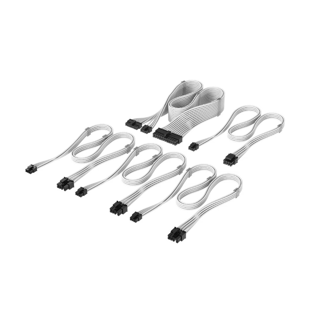 Corsair CP-8920374 For PSU - Elite Premium Individually Sleeved Type-4 PSU Cables Starter Kit - White - Image 1