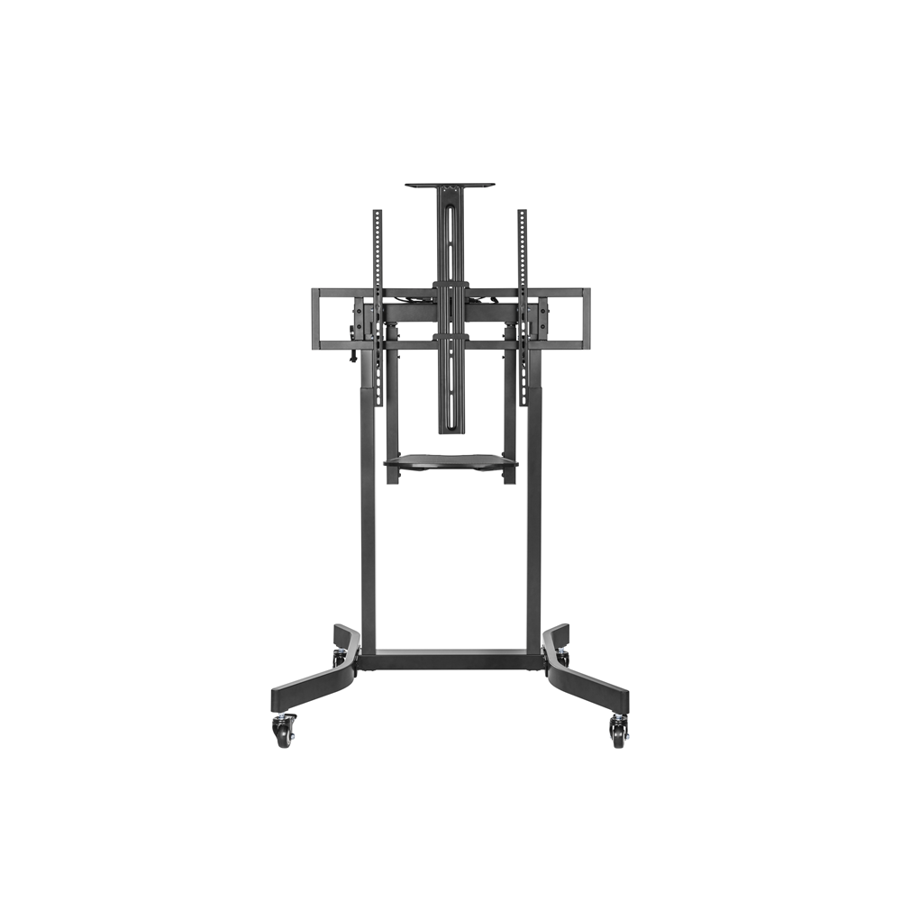 Brateck TTL14-68TW-BLK Deluxe Motorized Large TV Cart with Manual Tilt, Equipment Shelf and Camera Mount Fit 55'-100' Up to 120kg- Matte Black （LS） - Image 1