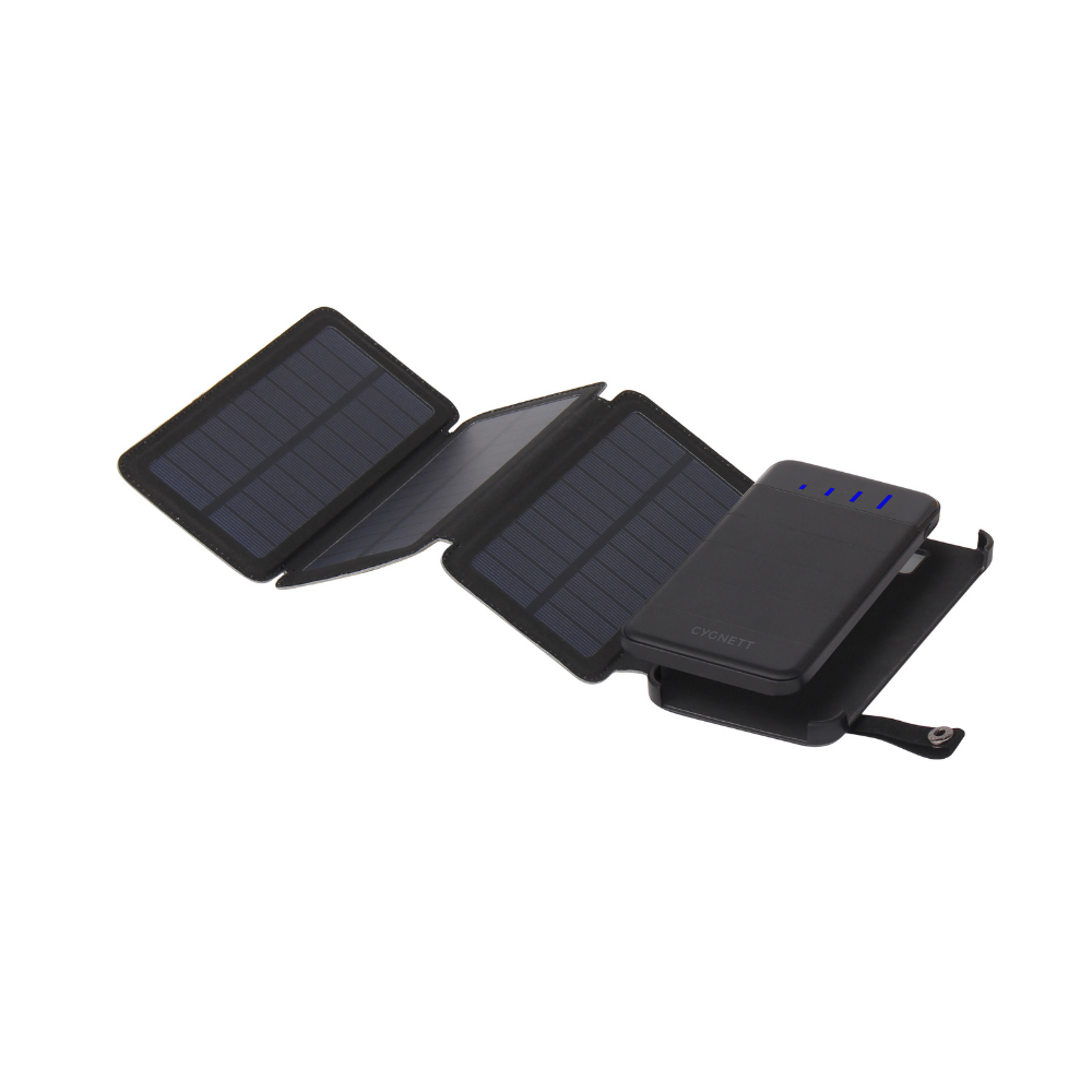 Cygnett CY2805PBCHE ChargeUp Explorer 8000mAh (8K) Power Bank w/Detachable Solar Panels & LED Torch (Black) - Image 1