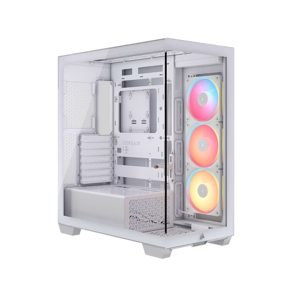 Corsair CC-9011325-WW 3500X LX-R RGB iCUE LINK Mid-Tower PC Case - White, E-ATX, Side 360mm Rad, Glass Panels, USB-C, RS ARGB Fans, 425mm GPU, iCUE LINK Ready - Image 1