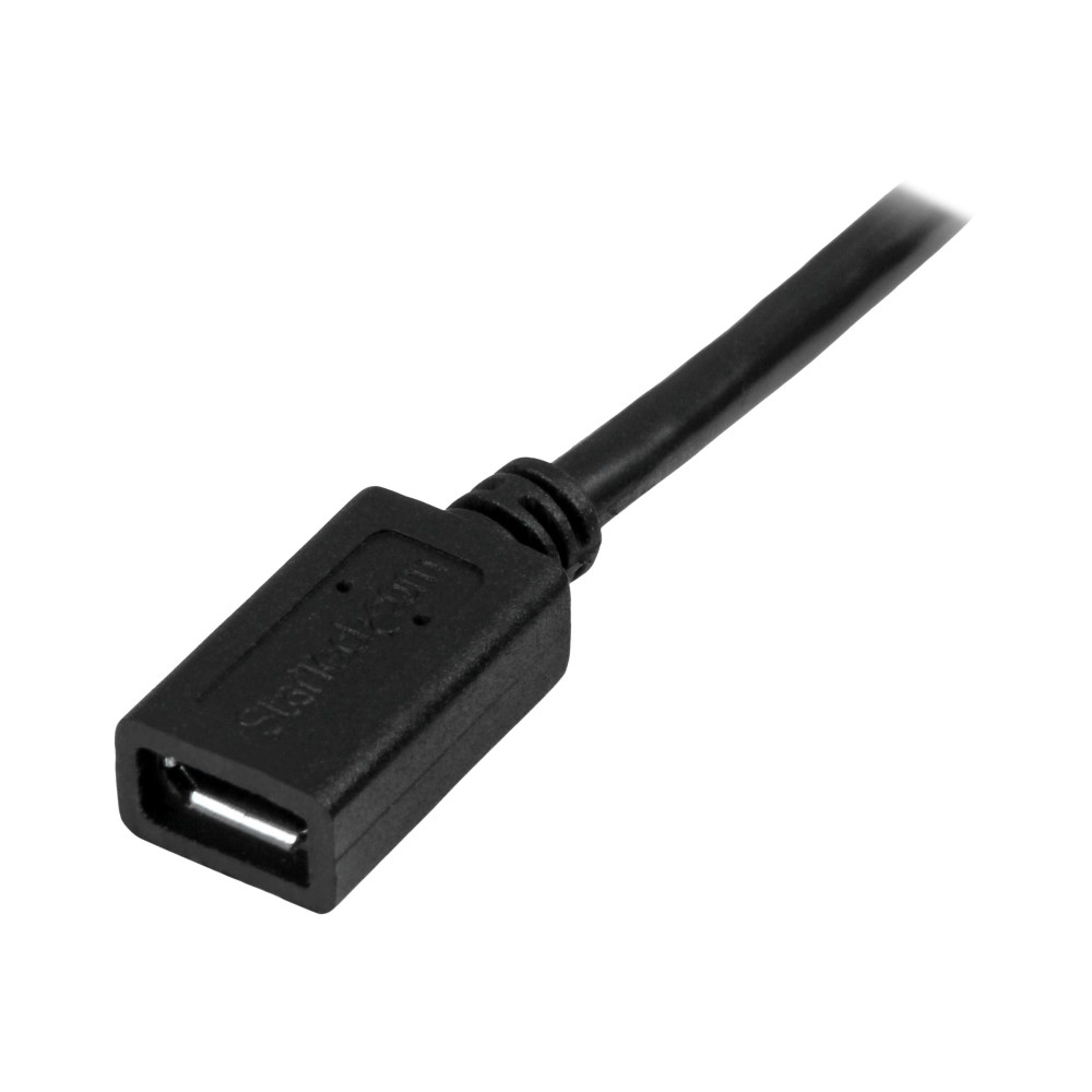 StarTech USBUBEXT50CM 0.5M MICRO USB2.0 B TO MICRO USB2.0 B CABLE, M/F, LTW - Image 1