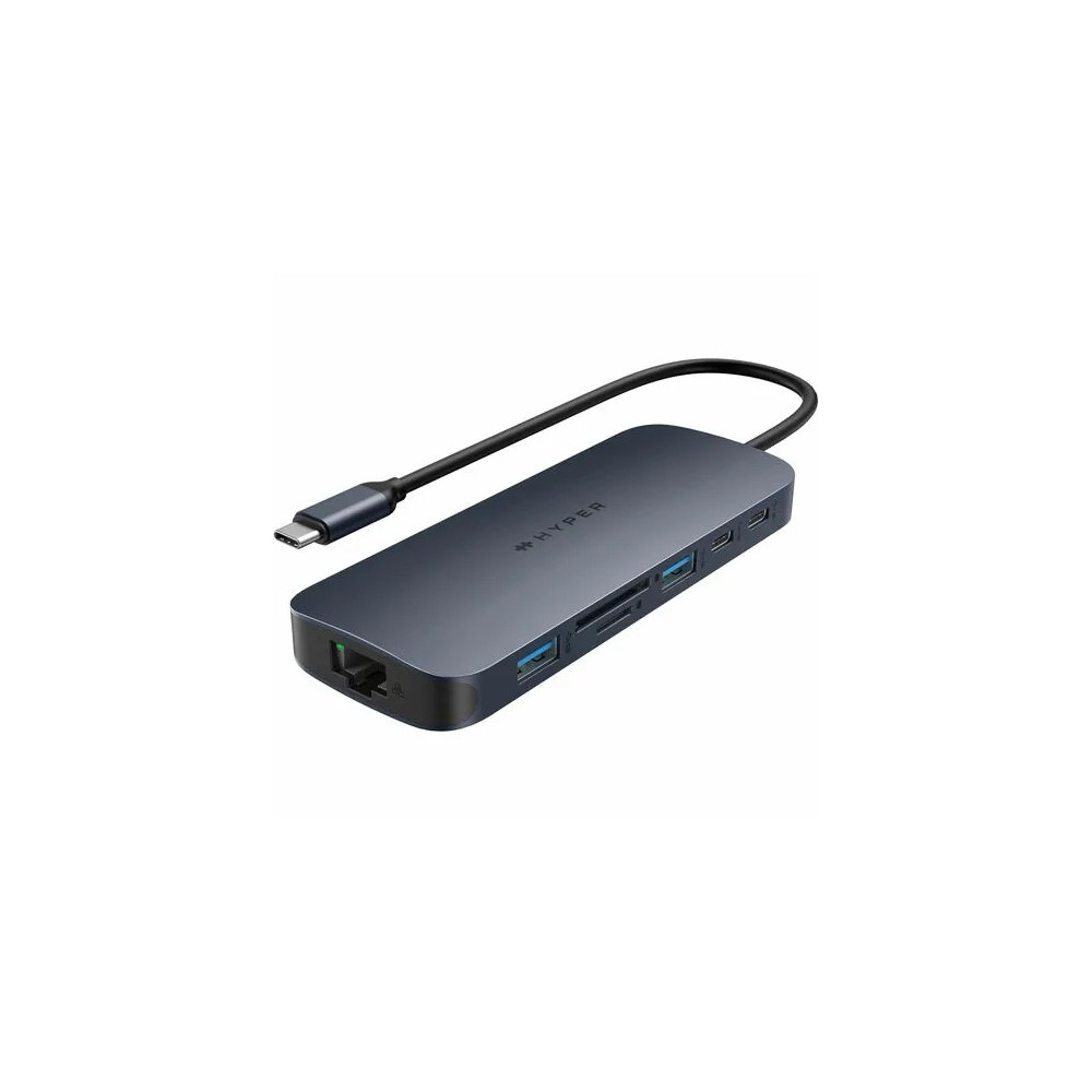 Targus HD4006GL HyperDrive HyperDrive Next 11 Port(s) USB Type C Docking Station for Monitor, Desktop PC, Notebook - Charging Capability - Memory Card Reader - SD - Midnight Blue - 2 Displays Supported - 4K @ 60Hz - 3840 x 2160 - 4 x USB Ports - - Image 1