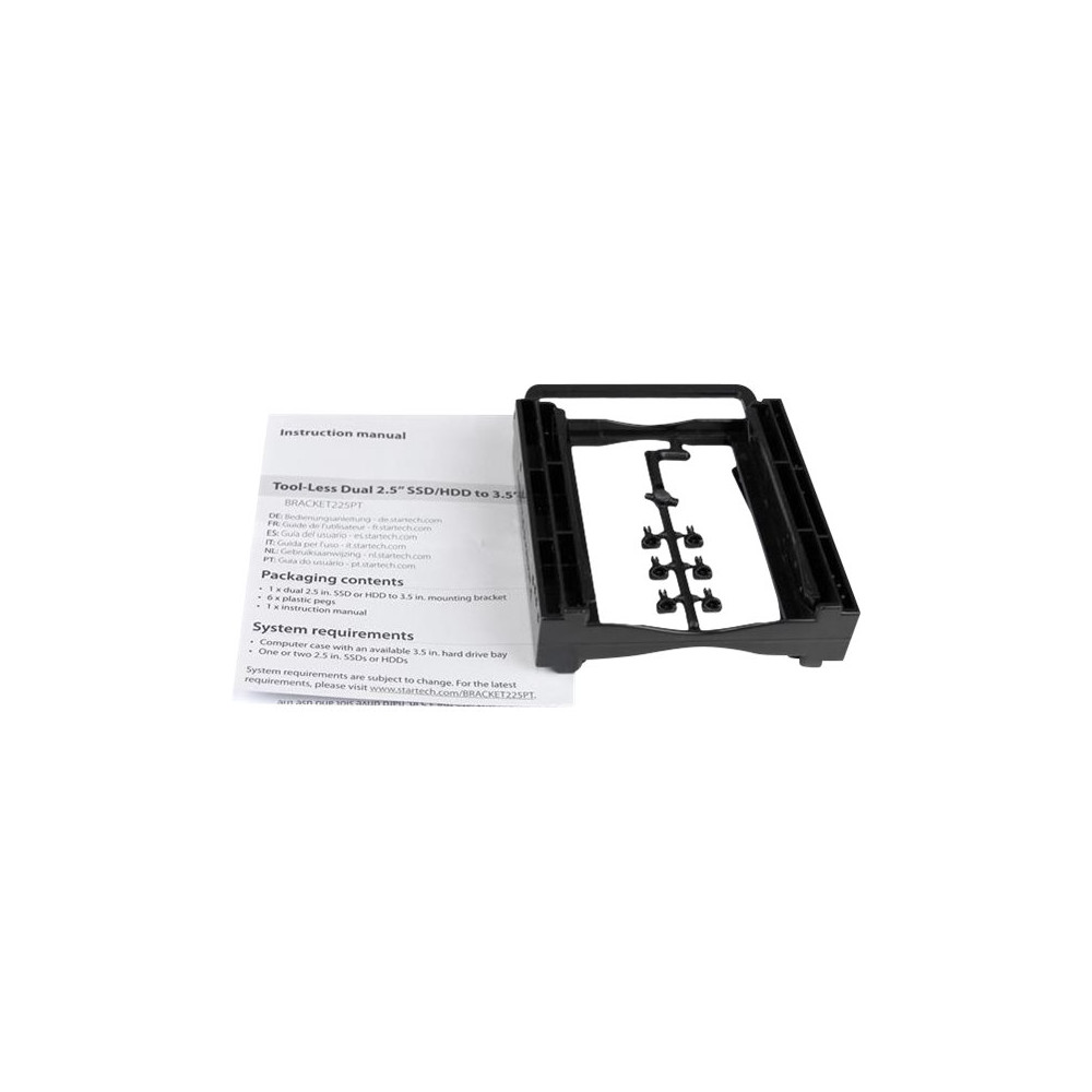 StarTech BRACKET225PT DUAL 2.5" TO 3.5" DRIVE BAY MOUNTING BRACKET, 5MM TO 12.5MM, EASY INSTALL,2YR - Image 1
