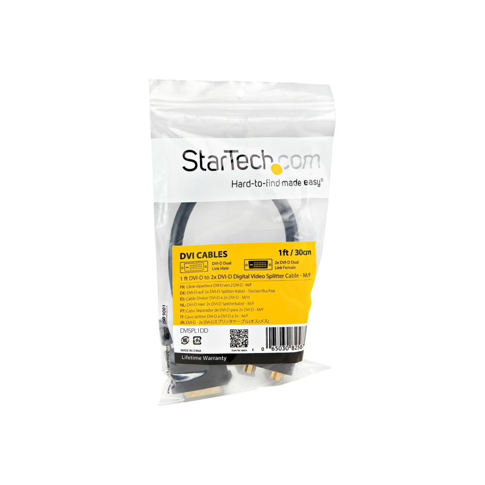 StarTech DVISPL1DD 30CM DVI-D TO 2X DVI-D DIGITAL VIDEO SPLITTER CABLE - M/F, LTW - Image 2