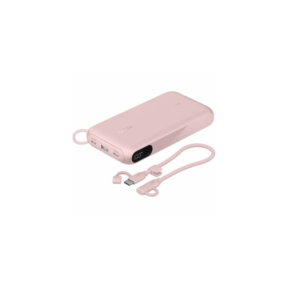 Belkin BPB028FQPK BoostCharge Power Bank - Black - For Smartphone, Tablet PC, iPhone, iPad mini, iPad Pro - 20000 mAh - 20 W - USB Type-C Connector - 3 x USB - Digital Display, Battery Level Indicator, Overheat Protection - Black - Image 1