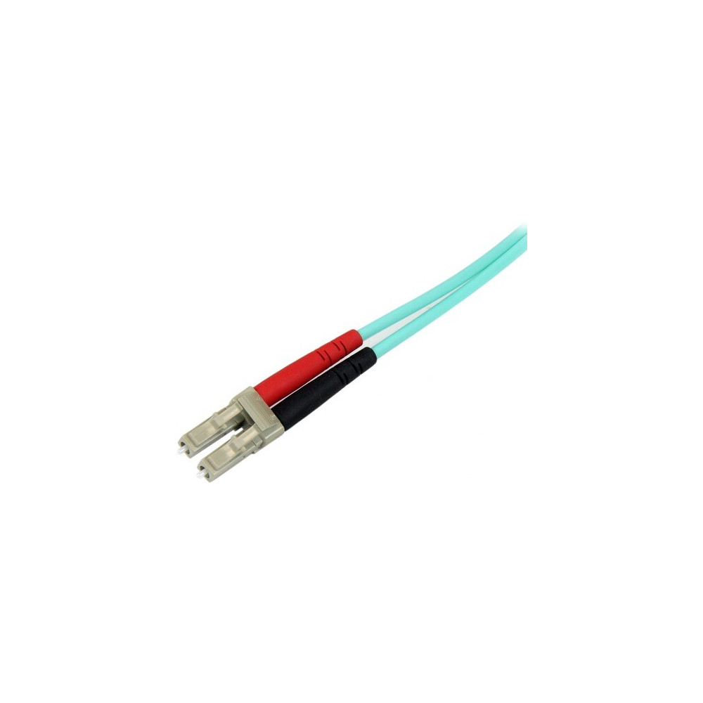 StarTech A50FBLCSC1 1m (3ft) LC/UPC to SC/UPC OM3 Multimode Fiber Optic Cable, Full Duplex 50/125 Zipcord, 100G, LSZH Fiber Jumper Cord - 1m (3.3ft) OM3 Multimode LC/SC-UPC Fiber Cable; 1/10/40/100 Gbps Full Duplex; 50/125um Core w/ Aramid Sheat - Image 3