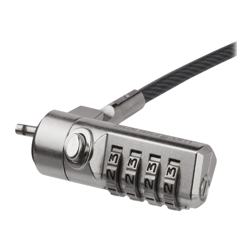 StarTech LTLOCK4D 2M LAPTOP CABLE LOCK - STEEL COMBINATION SECURITY K-SLOT LOCK 2YR - Image 3