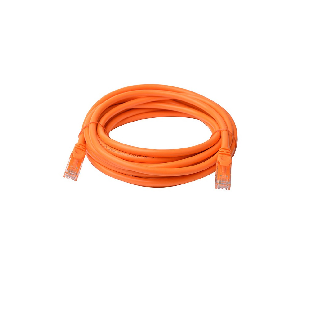 8ware PL6A-5ORG CAT6A Cable 5m - Orange Color RJ45 Ethernet Network LAN UTP Patch Cord Snagless - Image 1