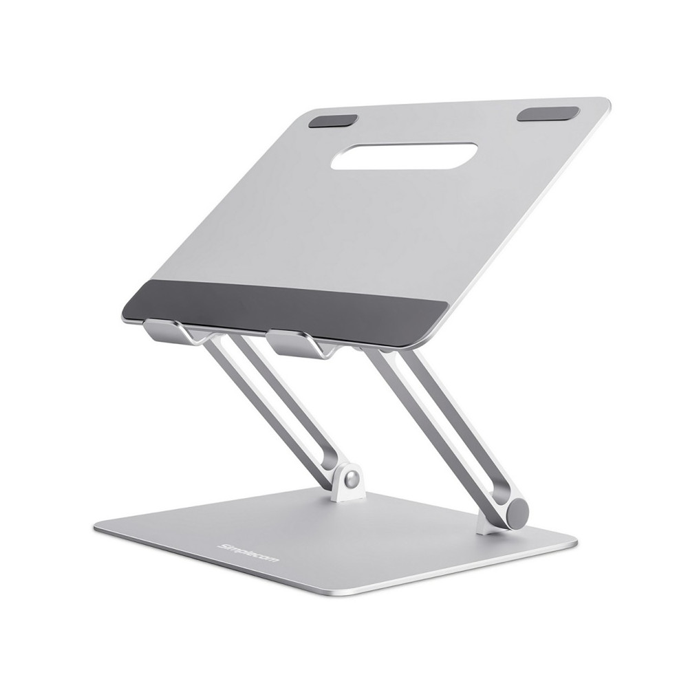Simplecom CL520 Adjustable Aluminium Ergonomic Riser Stand for Laptop MacBook, Adj 15cm, Tilt, 10'-17', 4kg, 0.9kg, Airflow, Anti-slip, Silver. - Image 1