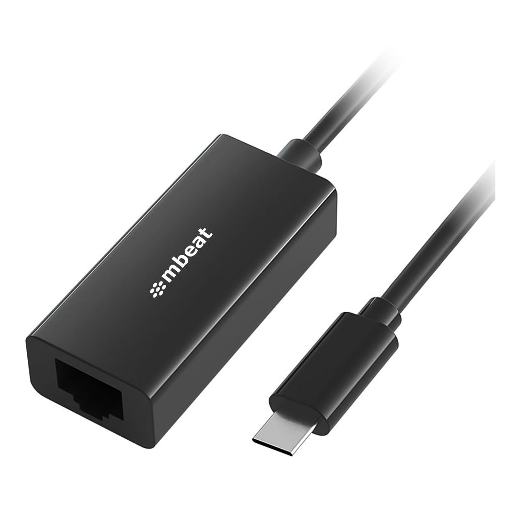 MBEAT MB-CGL-1K USB-C Gigabit Ethernet Adapter - Black Fast and secure RJ45, up to 1000Mbps speed. Plug-and-play Compact and lightweigh - Image 1