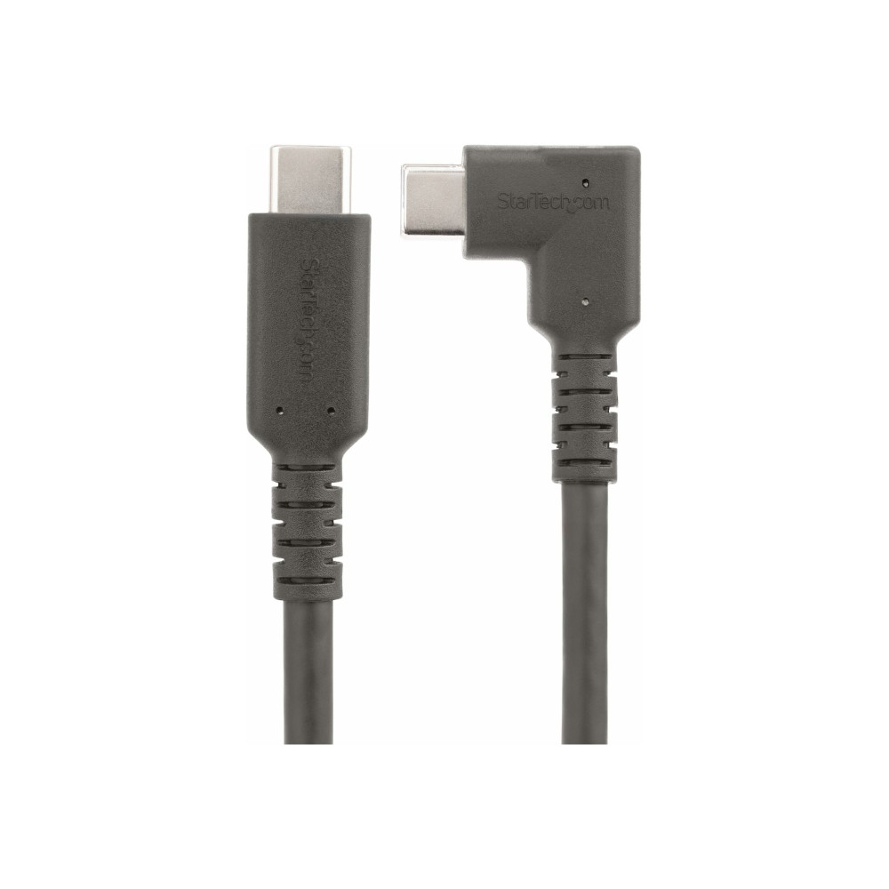 StarTech RUSB31CC1MBR 1m Rugged Right Angle USB-C Cable USB 3.2 10 Gbps, USB C Data Transfer Cable, 4K - Image 1