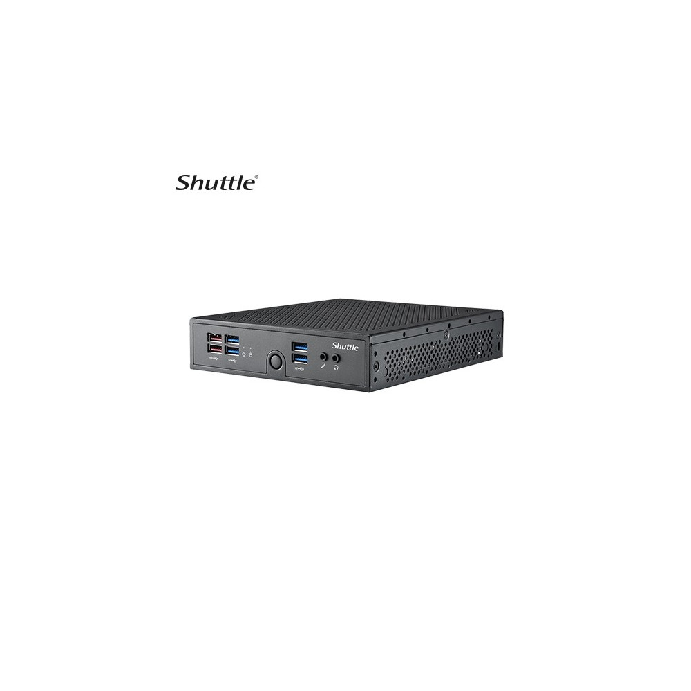 Shuttle DS50U Slim Mini PC 1.3L Barebone - Celeron 7305, 2x DDR5, 2x M.2 2280, HDMI, DP, VGA, COM, 2 x LAN, 90W, fanless - Image 1