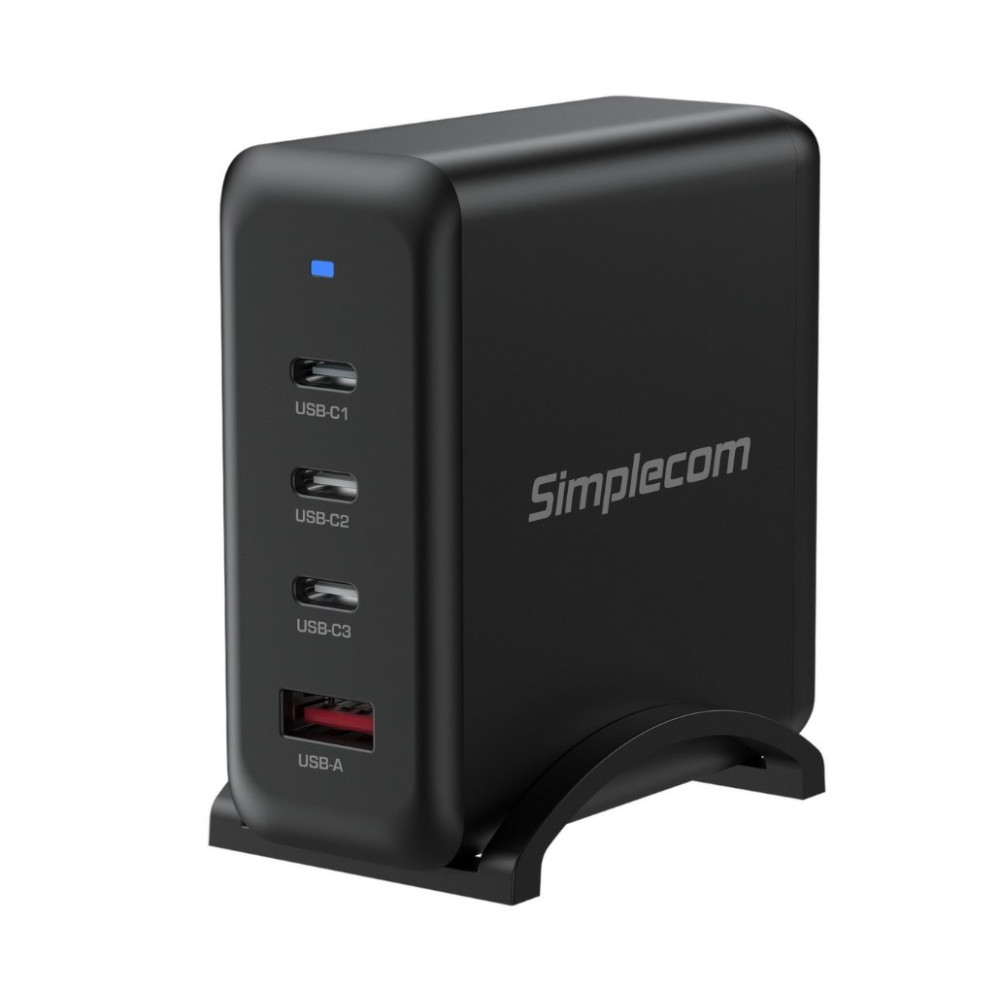 Simplecom CU400 4-Port PD 100W GaN Fast Charger 3xUSB-C + USB-A for Phone Tablet Laptop - Image 1